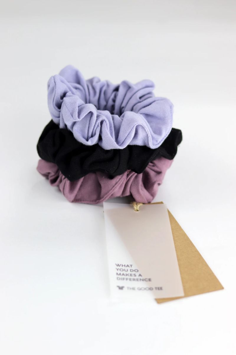 3 eco-friendly scrunchies, Good Tee hair ties