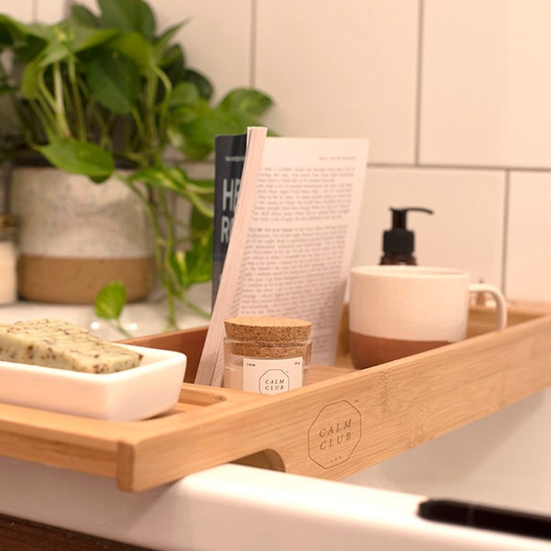 bamboo bath tub tray